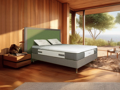 matelas biotex bio extase ressorts ensachés + mousse à mémoire de forme mémaura, fabriqué en france