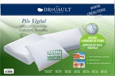traversin drouault pilo végétal à mémoire de forme enrichie en huile végétale (housse végétale) fabrication française