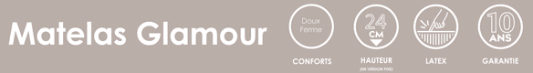 matelas andré renault glamour 24 cm, 100% latexair d'origine naturelle fabriqué en france