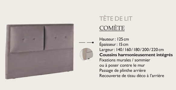 tête de lit dédicace Épéda comète